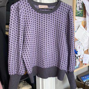 Philosophy Women's Medium Purple Sweater, Puffed Sleeves